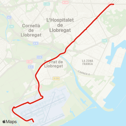 TMB Pl. Espanya / Aeroport BCN map