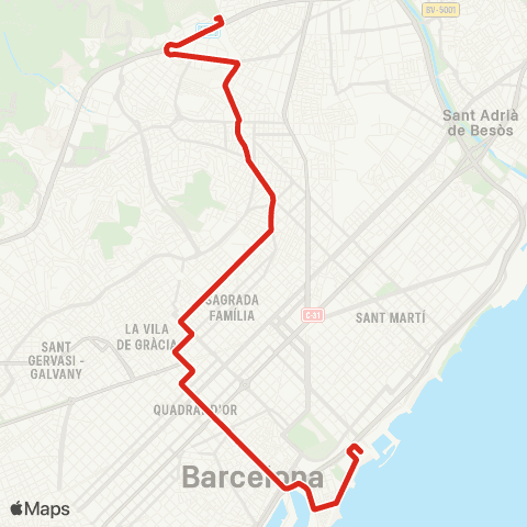 TMB Pg. Marítim / Canyelles map