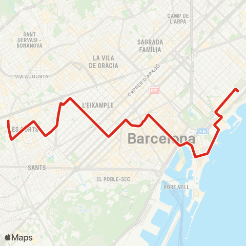 TMB Poblenou / Pl. Reina Maria Cristina map