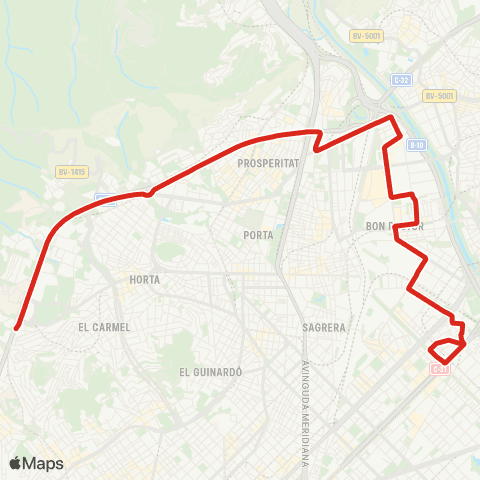 TMB Besòs Verneda / Vall d'Hebron map