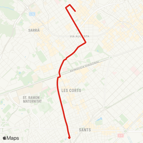 TMB Rambla de Badal / Bonanova map