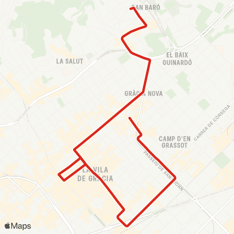 TMB Gràcia / Can Baró map