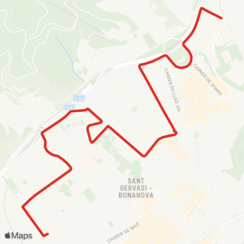 TMB Bonanova Alta map