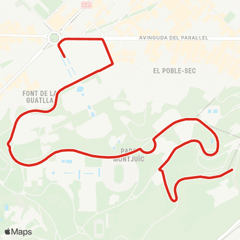 TMB Pl. Espanya / Castell de Montjuïc map