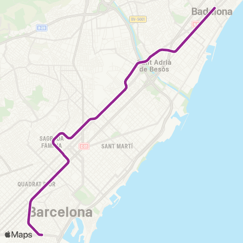 TMB Paral·lel - Badalona Pompeu Fabra map