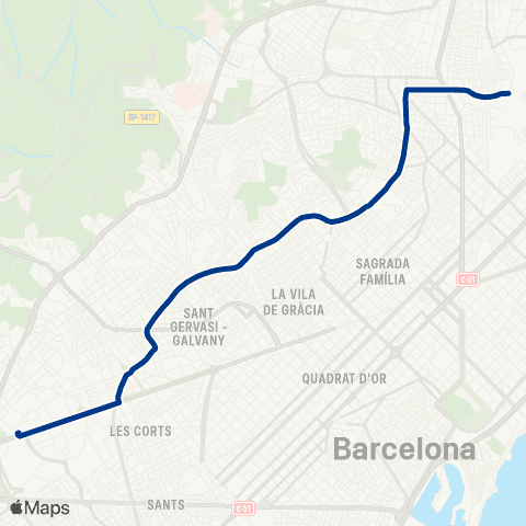 TMB Zona Universitària / Onze de Setembre map