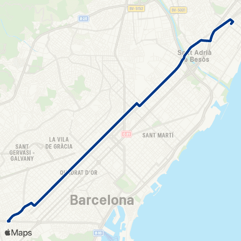 TMB Pl. Sants / Olímpic de Badalona map