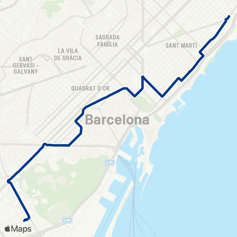 TMB Pg. Zona Franca / Fòrum Campus Besòs map