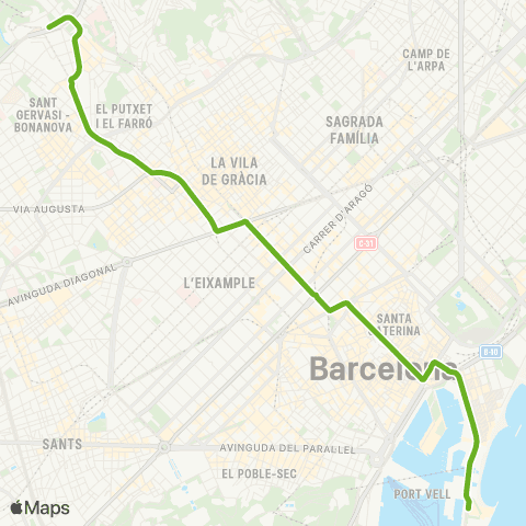 TMB Barceloneta / Av. Tibidabo map