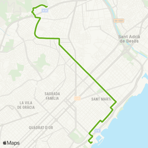 TMB Pg. Marítim / Canyelles map