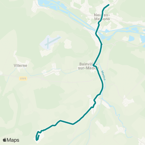 T'MM Ligne D scolaire - Marthemont - Neuves-Maisons map