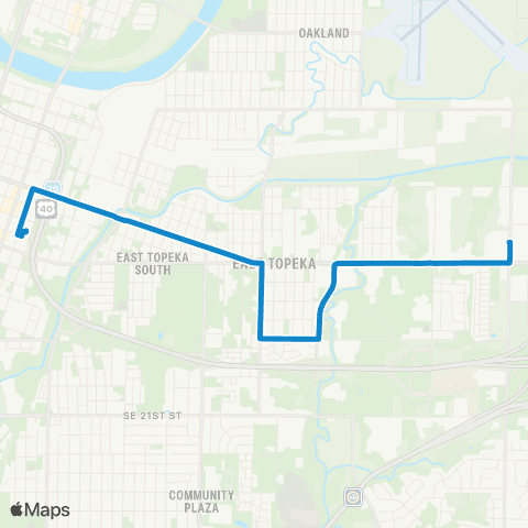 Topeka Metro East 6th map