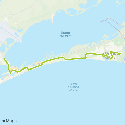 Transp'Or La Grande Motte ↔︎ Carnon ↔︎ Pérols map