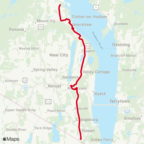 Transport of Rockland Stony Point - Tappan map