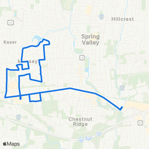 Transport of Rockland Shopper's Haven to Atrium Plaza map