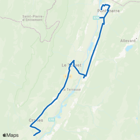 M Réso Bernin Cloyères / Pontcharra Gare map