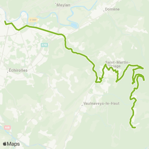 M Réso Grenoble Gare rout. - Gières Gare Chamandier / Chamrousse map