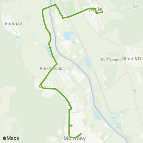 Transports Publics du Chablais Monthey, Gare Cff - Aigle, Gare map