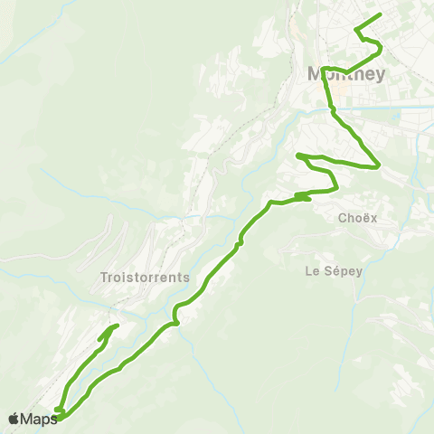 Transports Publics du Chablais Monthey, Gare Cff - Troistorrents, Gare map