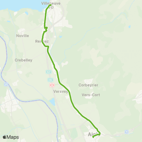 Transports Publics du Chablais Aigle, Gare - Villeneuve Vd, Gare map