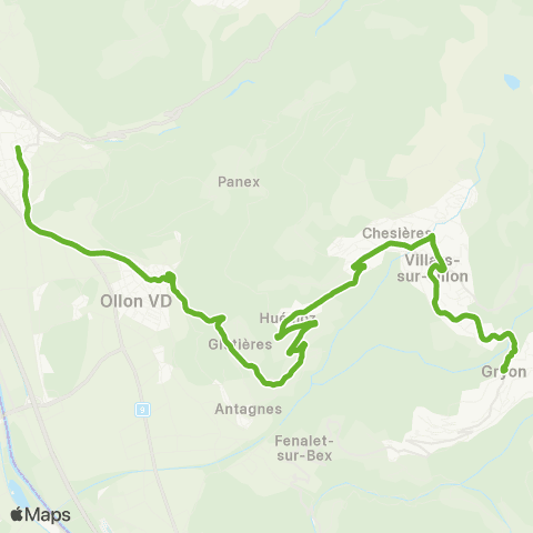 Transports Publics du Chablais Aigle, Gare - Villars-Sur-Ollon, Gare map