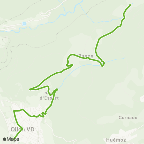 Transports Publics du Chablais Ollon Vd, Gare - Panex, Village map