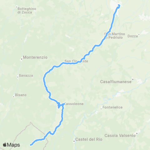 Tper BO Piancaldoli - Sassoleone - San Martino in Pedriolo - Castel San Pietro Terme map