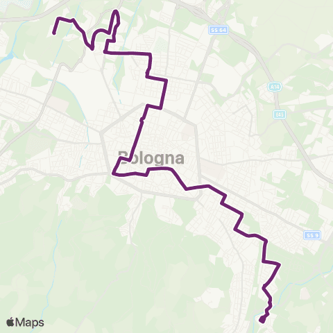 Tper BO ITC Luxemburg / Bertalia / Arcoveggio Giardini - Rotonda Corelli / Ponticella map