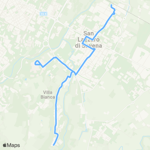 Tper BO Villaggio Martino - Ospedale Bellaria - San Lazzaro di Savena map