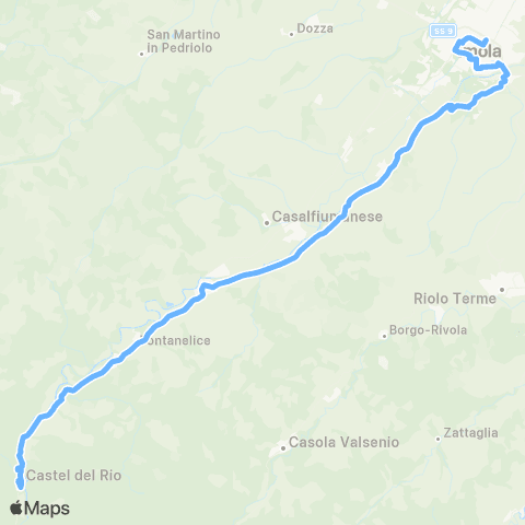 Tper BO Imola (Zona Scolastica) - Codrignano - Castel del Rio map