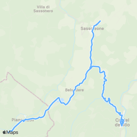 Tper BO Piancaldoli - Sassoleone - Castel del Rio map