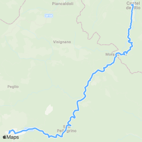 Tper BO Castel del Rio - Moraduccio - San Pellegrino - Firenzuola map