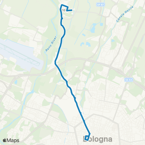 Tper BO Piazza San Francesco - Zanardi - Noce - (Trebbo di Reno) map