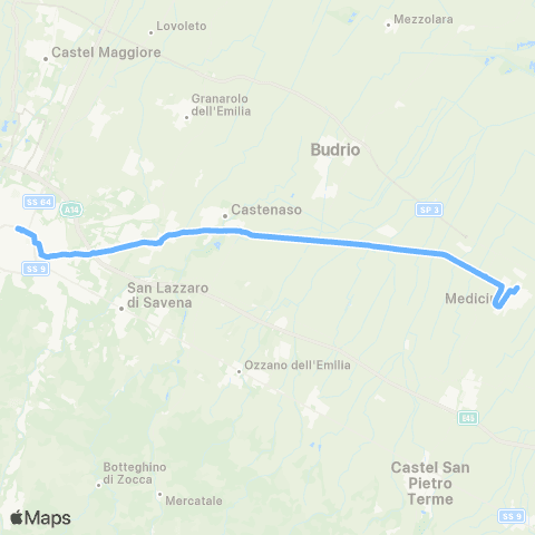 Tper BO Medicina - Bologna map