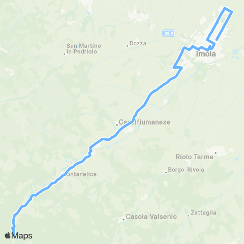 Tper BO Imola Via Di Vittorio - (Z.I. Selice) - Stazione F.S. - Ospedale Nuovo - Valle del Santerno - Castel del Rio map