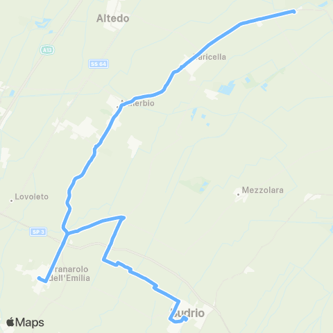 Tper BO Mondonuovo - Minerbio - Granarolo dell'Emilia - Budrio map