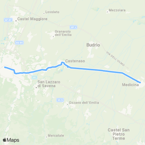 Tper BO Serale (Sabato)_Bologna - Castenaso - Medicina map