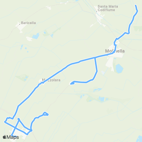 Tper BO Bologna - Budrio - Molinella - Ospitale Monacale map