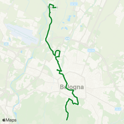 Tper BO Roncrio - San Mamolo - Piazza Malpighi - Parcheggio Tanari - (Noce) map