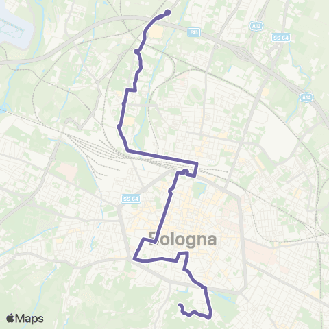 Tper BO Sostegno - Stazione Centrale - Istituto Rizzoli - San Michele in Bosco map