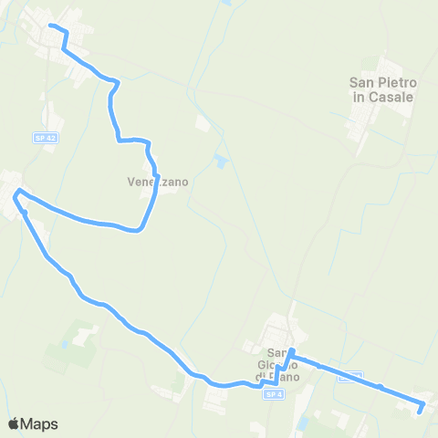 Tper BO Prontobus Pieve di Cento - Castello D'Argile - Argelato - San Giorgio di Piano - Ospedale di Bentivoglio map