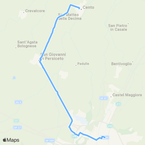 Tper BO Cento - San Matteo della Decima - San Giovanni in Persiceto - (Bologna) map