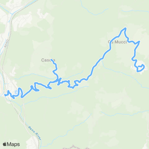 Tper BO Porretta Terme - Casola - Lizzo - Castel di Casio map