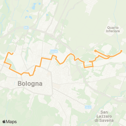 Tper BO Facolta di Ingegneria - Ospedale Maggiore - Stazione Centrale - Fiera - Facolta di Agraria map