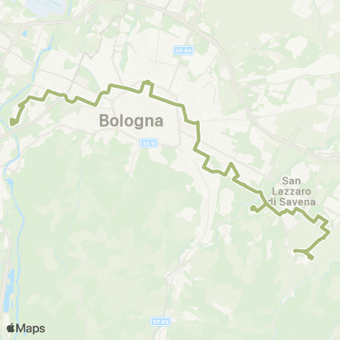 Tper BO Centro Sportivo Barca - Stazione Centrale - Ospedale Sant'Orsola - Ospedale Bellaria - (San Camillo) map