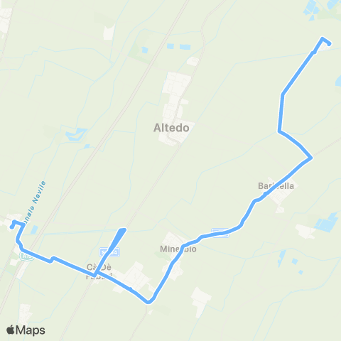 Tper BO Prontobus Boschi - Baricella - Minerbio - Ospedale di Bentivoglio map