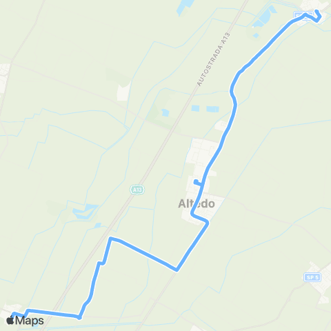 Tper BO Prontobus Malalbergo - Altedo - Saletto - Ospedale di Bentivoglio map