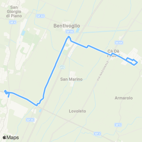 Tper BO Funo - Z.I. Bentivoglio - Z.I. Ca'  de Fabbri map