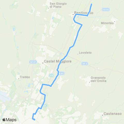 Tper BO Bologna - Sabbiuno - Bentivoglio - Saletto map