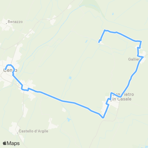 Tper BO Cento - Pieve di Cento - S. Benedetto - San Pietro in Casale map